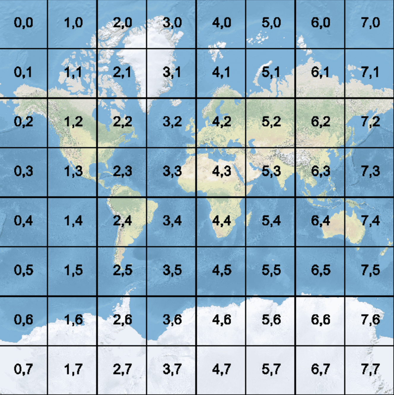 2D map grid